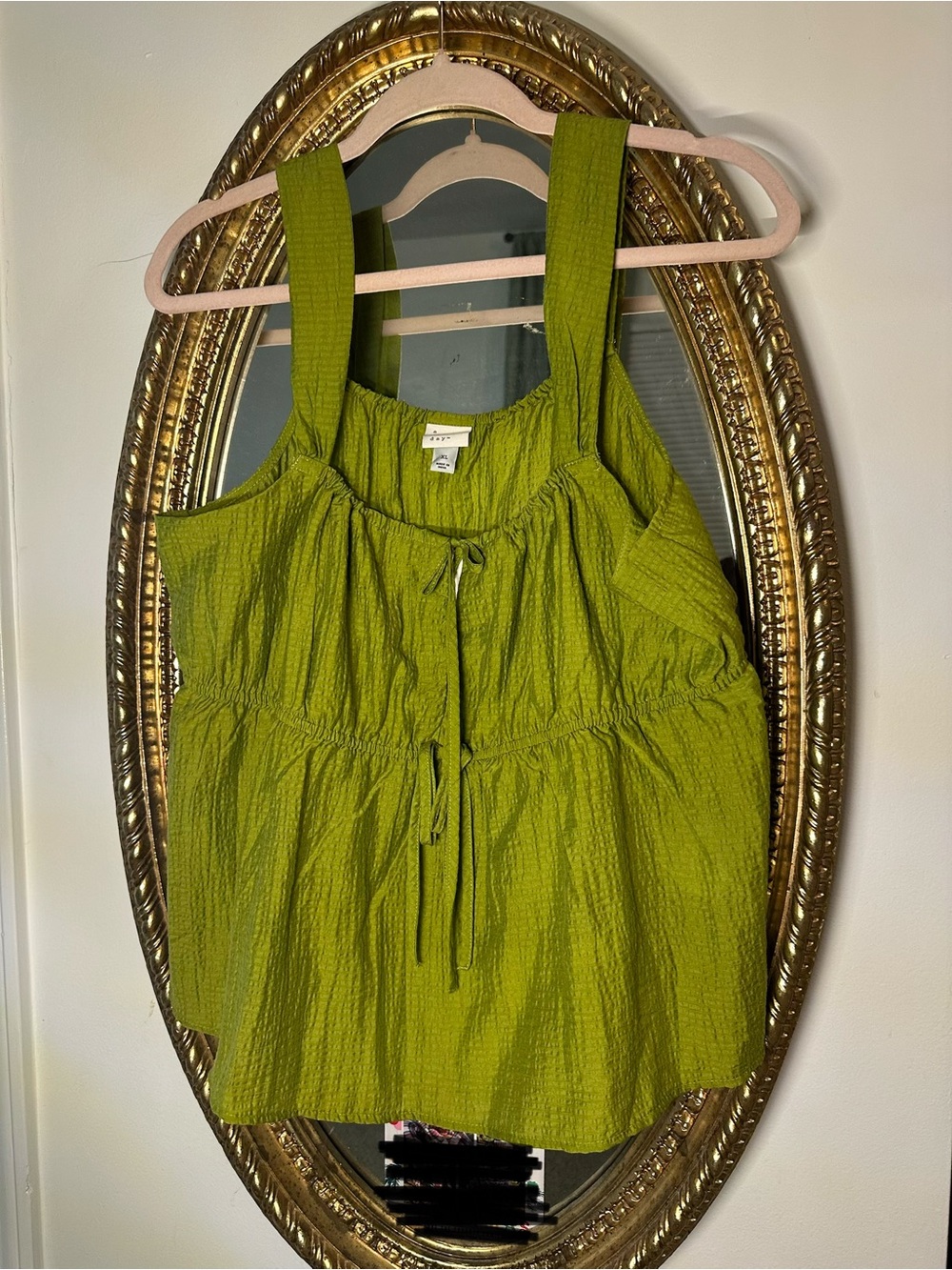 a new day Olive Green Tie-Front Tank Top